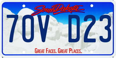 SD license plate 70VD23