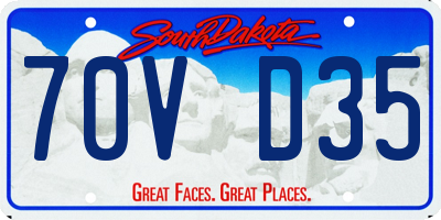 SD license plate 70VD35