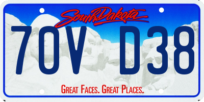 SD license plate 70VD38
