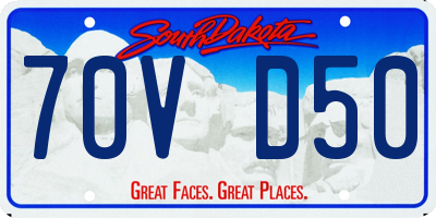 SD license plate 70VD50