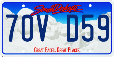 SD license plate 70VD59