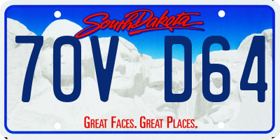 SD license plate 70VD64