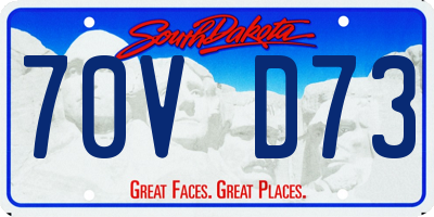 SD license plate 70VD73