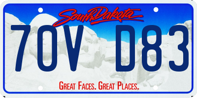 SD license plate 70VD83