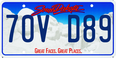 SD license plate 70VD89