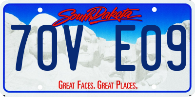 SD license plate 70VE09