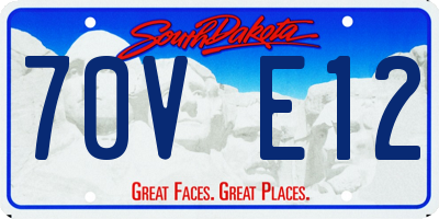 SD license plate 70VE12