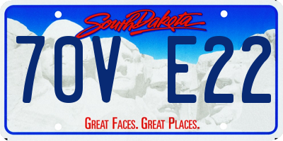 SD license plate 70VE22