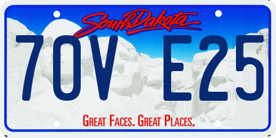 SD license plate 70VE25