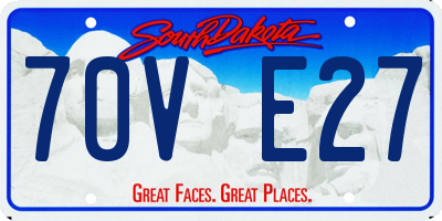 SD license plate 70VE27