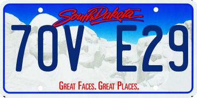 SD license plate 70VE29