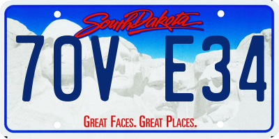 SD license plate 70VE34