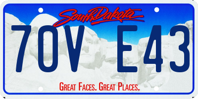 SD license plate 70VE43
