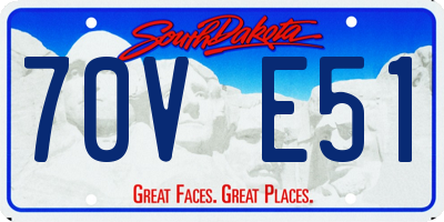 SD license plate 70VE51