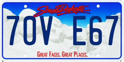 SD license plate 70VE67