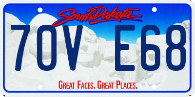SD license plate 70VE68