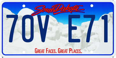 SD license plate 70VE71