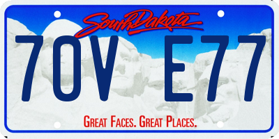 SD license plate 70VE77