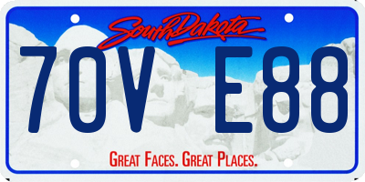 SD license plate 70VE88