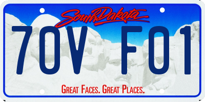 SD license plate 70VF01