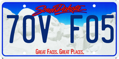 SD license plate 70VF05