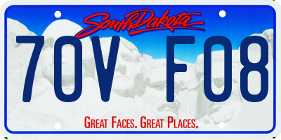 SD license plate 70VF08