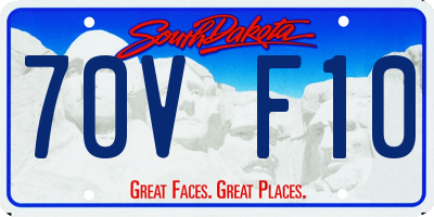 SD license plate 70VF10