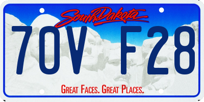 SD license plate 70VF28