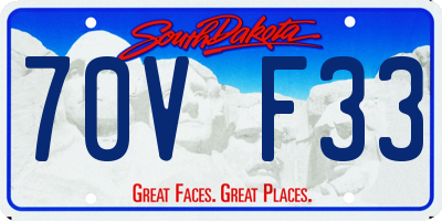 SD license plate 70VF33