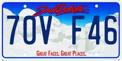 SD license plate 70VF46