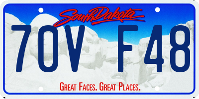 SD license plate 70VF48