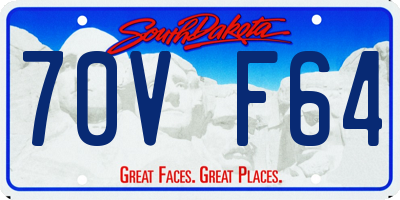 SD license plate 70VF64