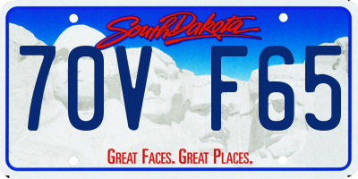SD license plate 70VF65