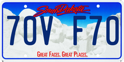 SD license plate 70VF70