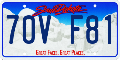 SD license plate 70VF81