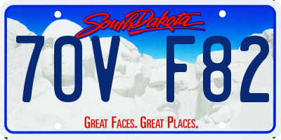 SD license plate 70VF82