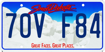 SD license plate 70VF84