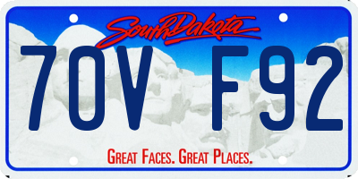 SD license plate 70VF92