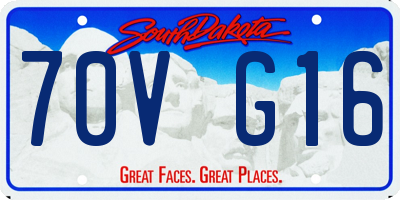 SD license plate 70VG16