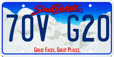SD license plate 70VG20
