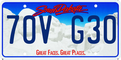 SD license plate 70VG30
