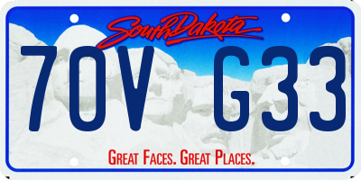 SD license plate 70VG33