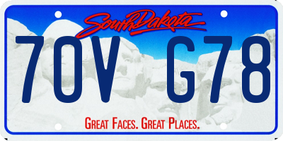 SD license plate 70VG78