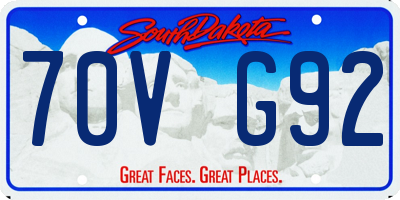SD license plate 70VG92