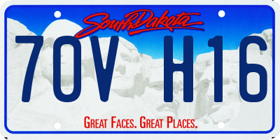SD license plate 70VH16