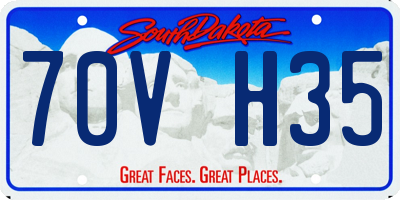 SD license plate 70VH35
