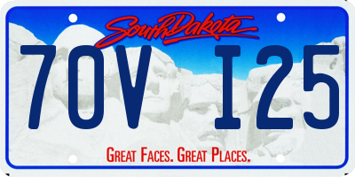 SD license plate 70VI25