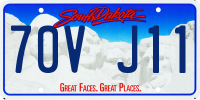 SD license plate 70VJ11