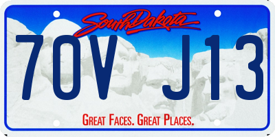 SD license plate 70VJ13