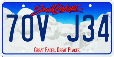 SD license plate 70VJ34